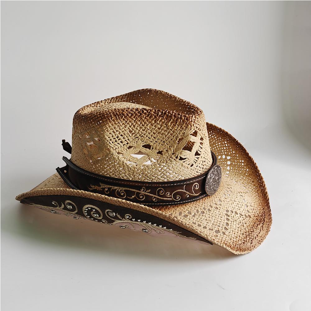 New Embroidery Accessories Straw Cowboy Hat For Women And Men – Western Sun Hat For Country Concert Rodeo And Cowgirl Outfit