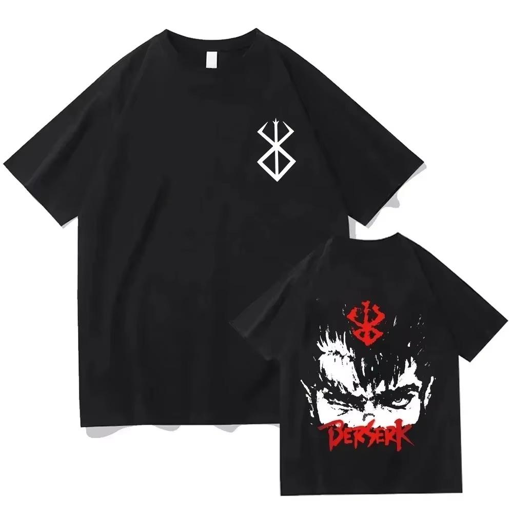 Berserk T-shirt Guts Funny T-shirt Men Cool Manga Japanese Anime Women Cotton Harajuku Manga Hip-hop Oversized T-shirt Tops