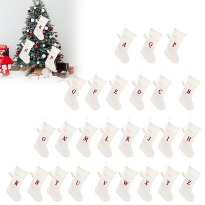 Christmas Stockings Decorations 18 Inches Large Embroidered Knit Christmas Stocking For Family Xmas Holiday Ornament For Car