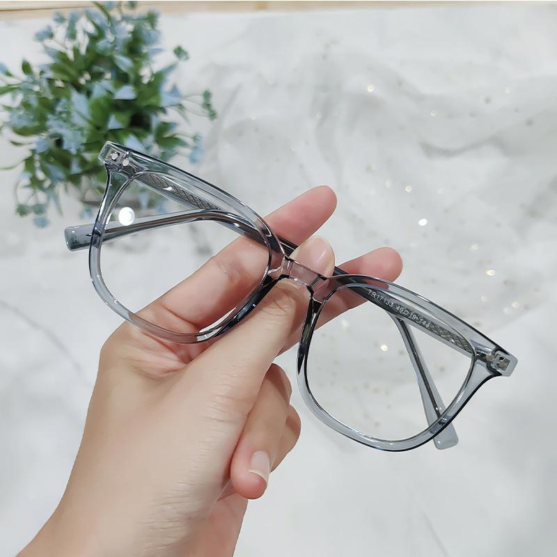New Rice Nail Pin Flat Mirror Full Frame TR Frame Retro Anti-blue Glasses Classic Frame Glasses Women