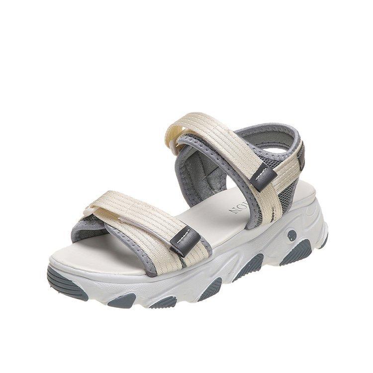 Foreign trade Roman shoes women's muffin sole rubber mesh Velcro open toe breathable 2025 summer dad sports sandals