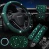 Rhinestone Bling Car Interior Accessories Set Steering Wheel Protective Case  Vehicle Accessories