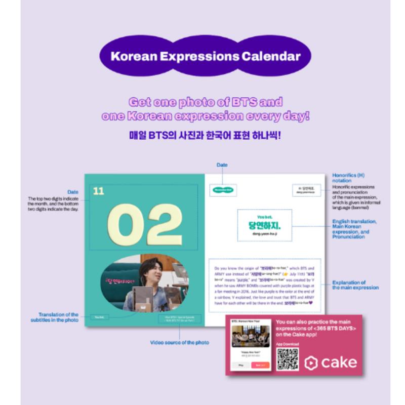 365 BTS DAYS (New Cover Edition) – Desk Calendar + Poster + Sticker Set