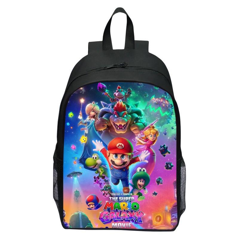 Super Mario Kids Backpack Elementary Student Cartoon Mario Print Bookbag New