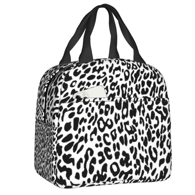 Borse Termiche Pranzo con Stampa Leopardo per Donne Pelle Animale Riutilizzabile Cooler Termico Cibo Pranzo Scatola Pranzo Lavoro Scuola Viaggio
