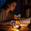 LED Animal Night Light Cat Table Lamp Night Lights For Kids Resin Spooky Home Decorations Holiday Party Birthday Holiday Indoor