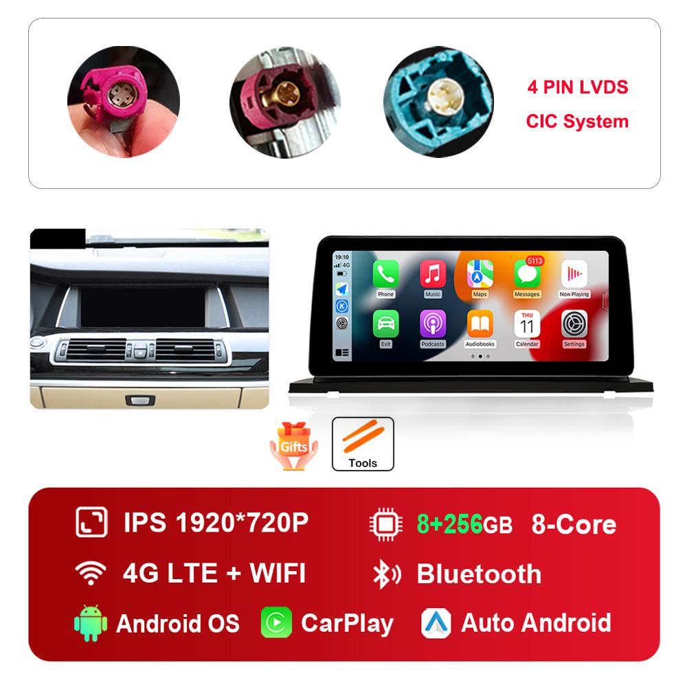 12.3 inch HD Touch Screen for BMW 5 Series F07 GT 2011 - 2017 CIC NBT System Android Car Radio Multimedia Player DSP Stereo GPS