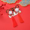 2pcs Tassel Wig Braid Hairpin Hanfu Headdress Children Hair Clip Hair Accessories Red Bow Hairpin