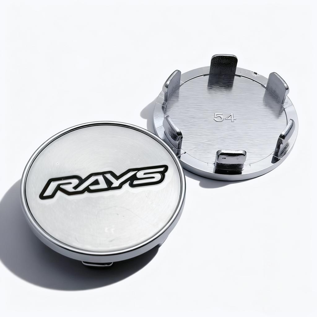 4pcs JDM Silver Black RAYS Logo Emblem Car Wheel Center Caps 54MM 49MM Rim Hubcaps Cover Wheels Hub Cap Replace Car Accessories