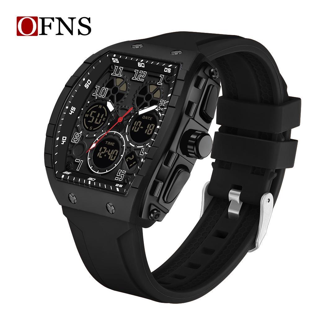 Sanda Trendy Korean Style Waterproof Luminous Unisex Barrel Shape Multifunctional Electronic Watch