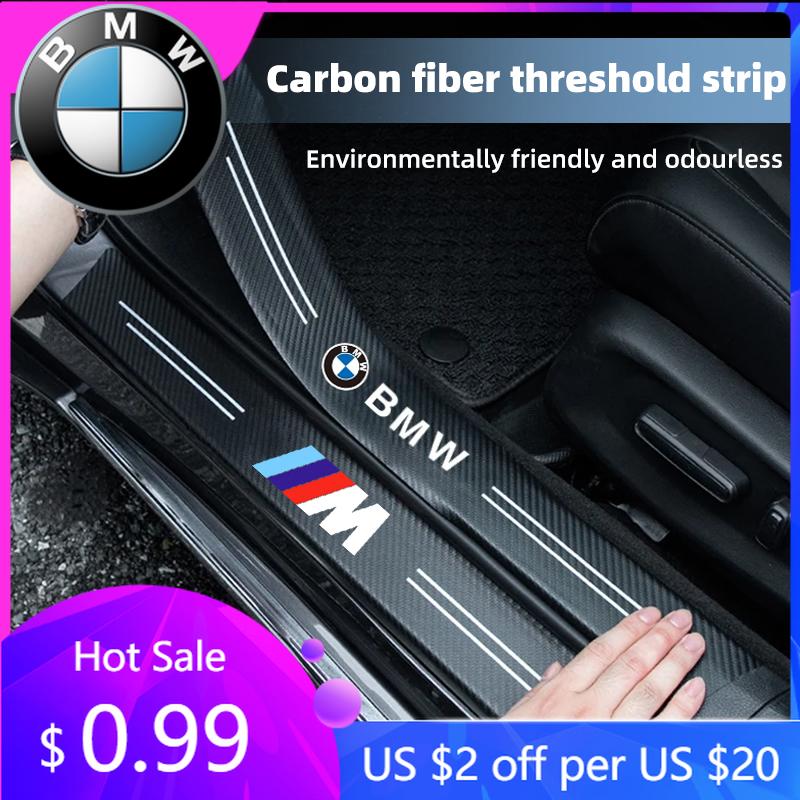 PGQO2 2026 Car Sticker Carbon Fiber Car Door Sill Protector Stickers For BMW M E46 E90 E60 F30 E39 F10 F20 E87 E36 F20 F30 1 2 3 5 7 S