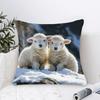 Cute Baby Sheep Print Throw Pillow Cover, Adorable Winter Lamb Farm Animal Decorative Cushion