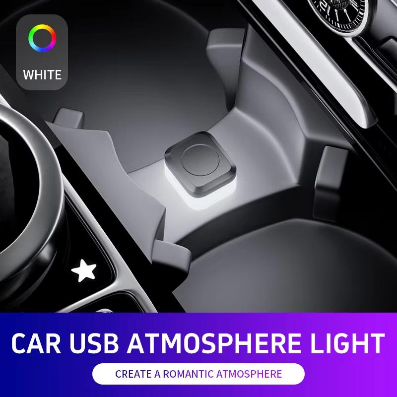 New Car USB Ambient Light Mini LED Decorative Atmosphere Lamps for Auto Interior Environment Light Auto Reading Lamp Plug Play