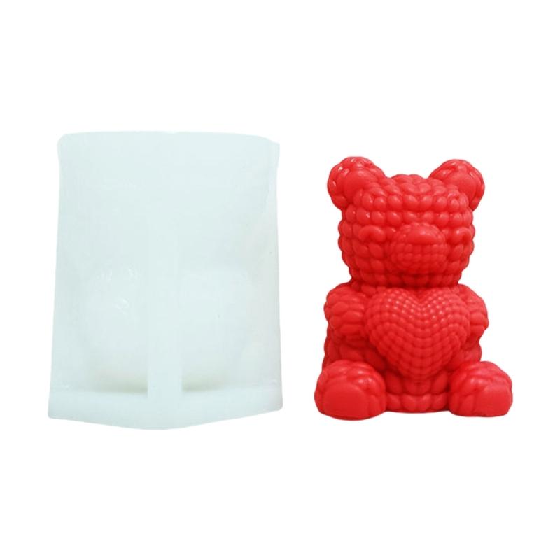 Flexible Silicone Bear Shaped Mold Detailed Bear Silicone Mold for Unique Scented Candle and Ornament Creation S