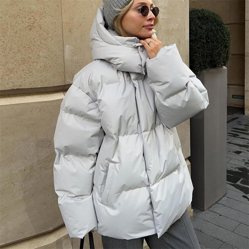 Jacket Top Padded Coat Hooded Coat Oversize Loose Cotton Coat Women's