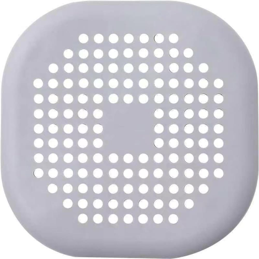 1/4PCs Bathroom Shower Drain Hair Catcher Kitchen Foldable Silicone Cover Hair Filter Sink Strainer with Suction Cups Easy Clean