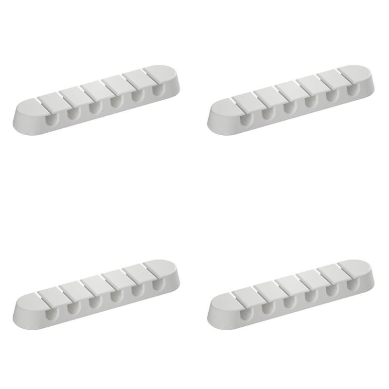 

Set of 4 Cable Storage Stand Cable Organizing Tray Cord Management Container Office Essential Suitable for Office Home 6 holes білий