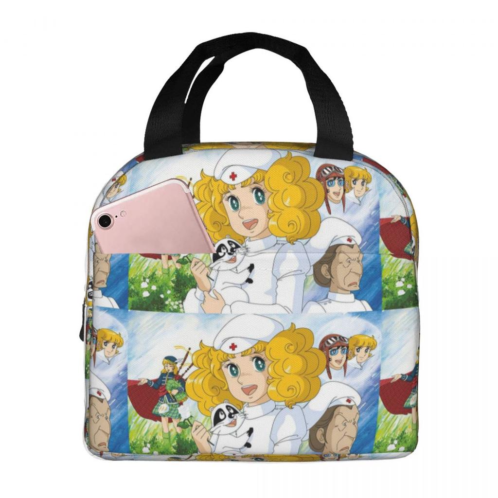 Candy Candy Anime Insulated Lunch Bag for Women Kids Portable Food Boxes Thermal Lunch Box Tote