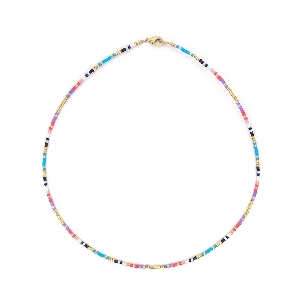 Miyuki Seed Beads Handmade Colorful Clavicle Chain Necklace for Women and Besties