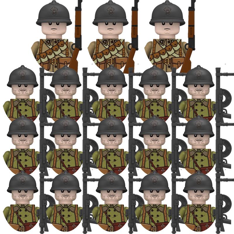 Figure Militari della Seconda Guerra Mondiale Modello Soldato Particelle Piccole Blocchi da Costruzione Giocattoli per Bambini Regali