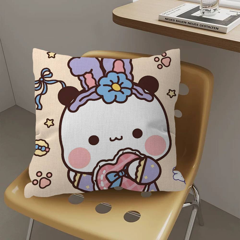 Bear Cartoon Kawaii D-Dudu B-Bubu Maple Design Cushion Cover Happy Autumn Harvest decor Holiday Decorati Pillow Cover