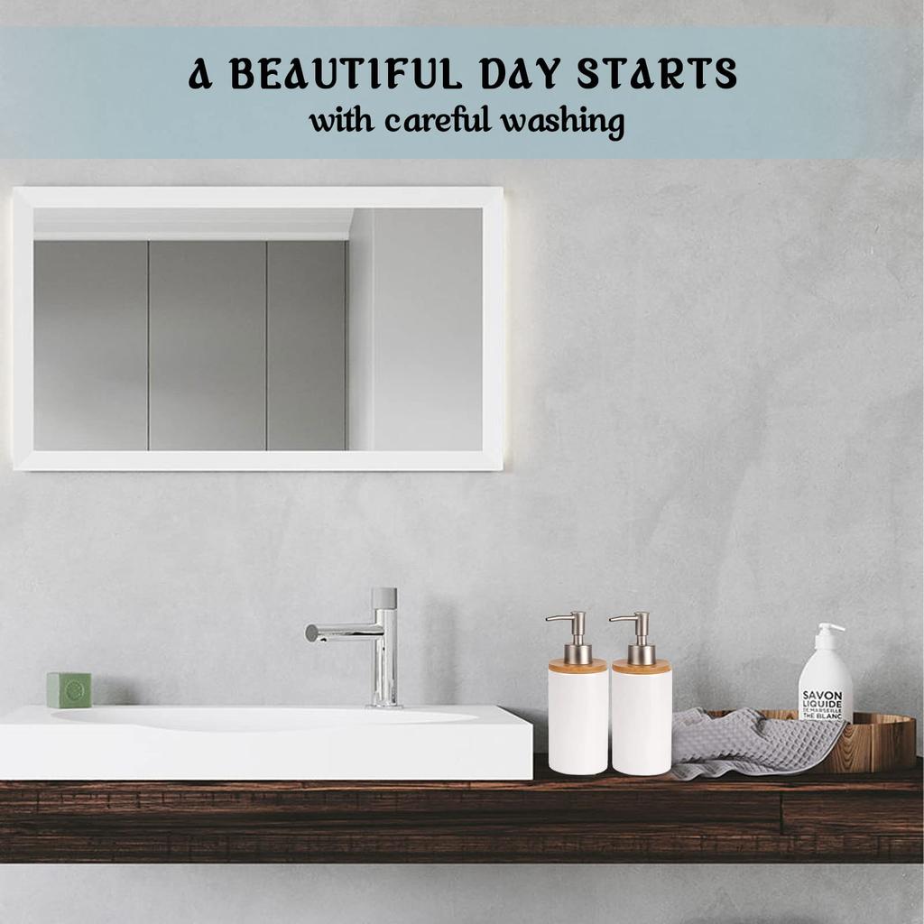 UNTIOR 400ml/14 oz Ceramic Liquid Soap Dispenser Lotion Pump Dispenser for Kitchen Bathroom Refillable Soap Dispenser Bottle