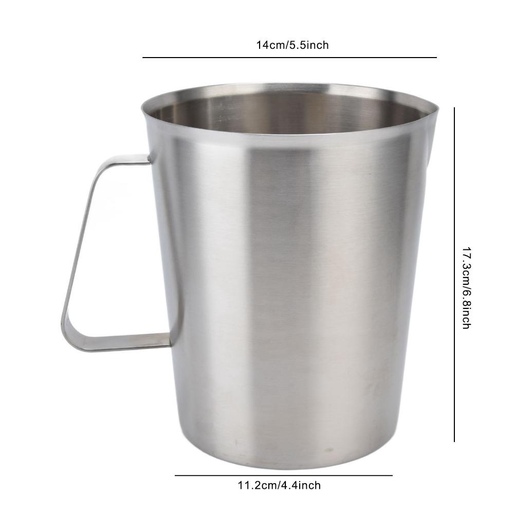 304 Stainless Steel Milk Frothing Pitcher 1000/2000ML Capacity Liquid Measuring Cup  For Latte Art