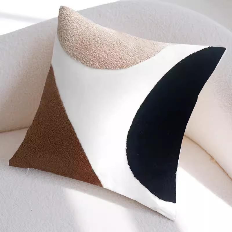 45X45Cm Brown Vintage Nordic Throw Pillow Cover Cream Light Luxury Sofa Cushion Waist Cover Simple Decorative Pillowcases