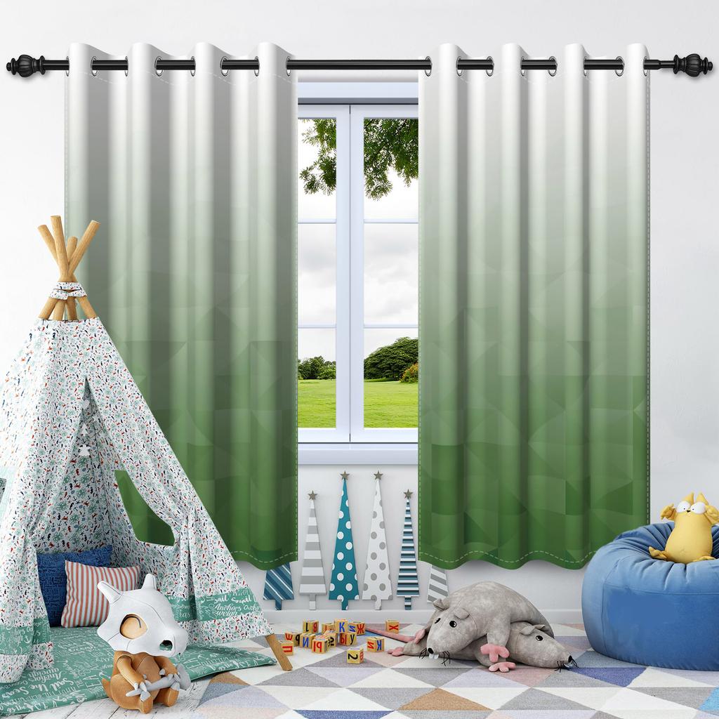 Simple Geometric Texture Solid Color Window Curtains Bedroom Living Room Indoor Outdoor Opaque Blackout Curtain Privacy Screen
