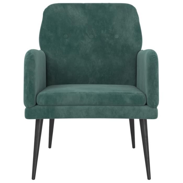 351406 vidaXL Fauteuil Vert foncé 62x79x79 cm Velours