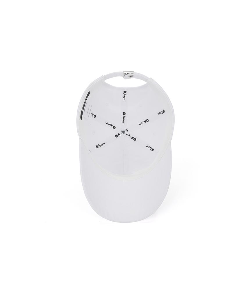 AVEN Cursive Embroidered Ball Cap White