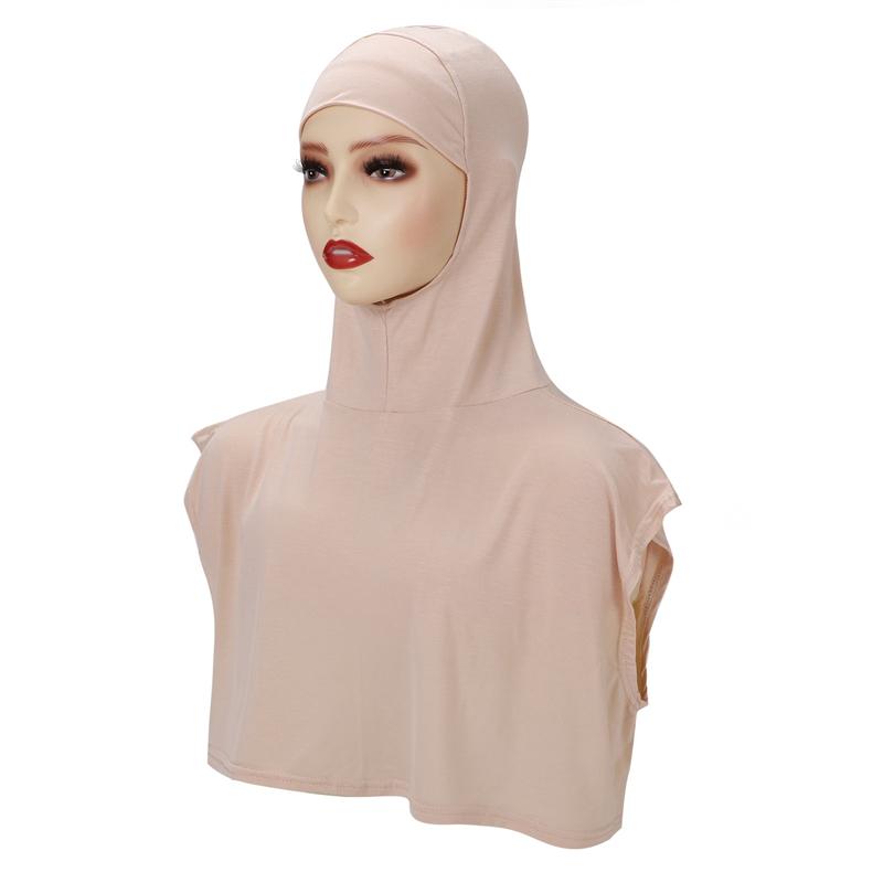 Ramadan Sleeveless Hooded Modal Cotton Detachable Collar Solid Color Simple Hat Women'S Scarf Muslim Hijab Backing Shirt Turban
