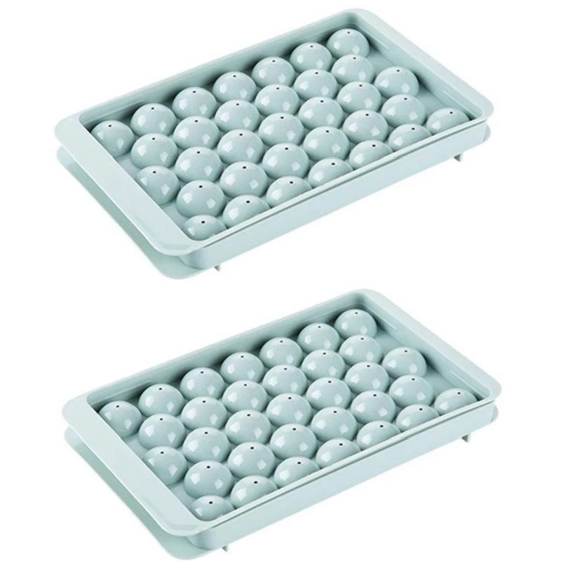 Tavă Rotundă cu 33 de Grile pentru Făcut Gheață DIY Instrument pentru Făcut Sfere pentru Congelator Accesoriu Matriță de Silicon pentru Hochei pe Gheață pentru Băuturi Cocktail Whiskey de Bucătărie