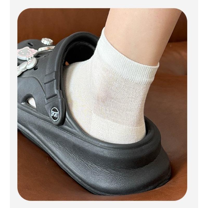 Women's Summer Solid-color Mulberry Silk Socks, Ice Socks, Short Socks, Versatile Postpartum Socks