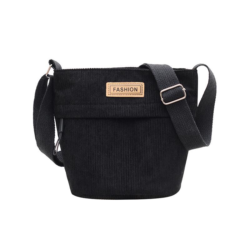 2026 New Trendy Women's Solid Color Corduroy Shoulder/Crossbody Bag - Small Square Design