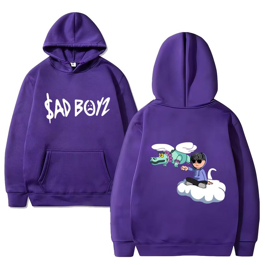 Sänger Junior H Sad boyz Lustige schwarze Hoodies 2025 Herren Damen Harajuku Fleece Langarm Sweatshirt Unisex Übergroßer Pullover