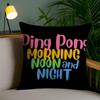 Morning Noon Cushion Cover Plush Fabric Soft Double-Sided Printed Invisible Zipper Sofa Pillow Case Home Decor
