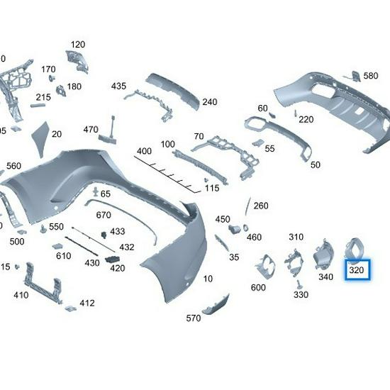 Mercedes-Benz W167 GLE350 Tailpipe Frame 1678856900 1678857000