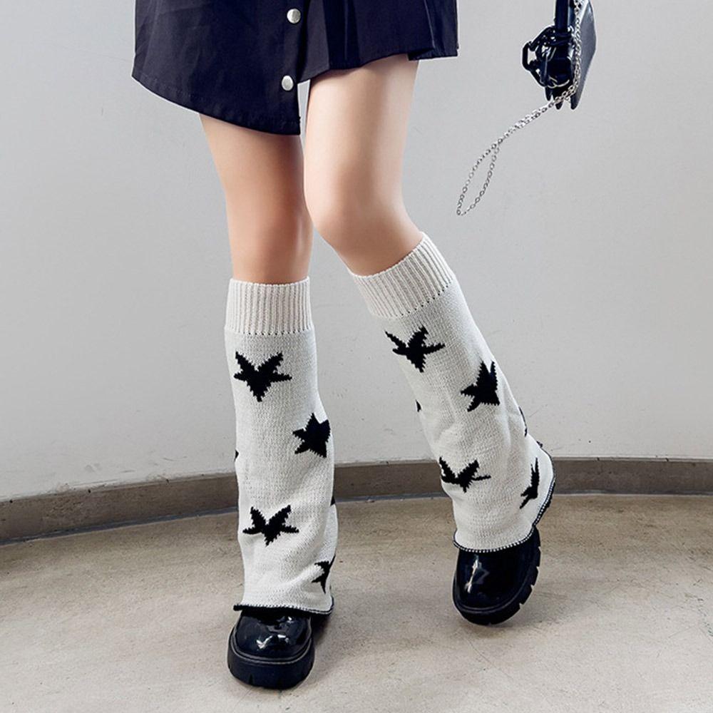 Star Pattern Punk Leg Warmers Cross Design Knitted Leg Warmers Leg Cover Accessories  Winter