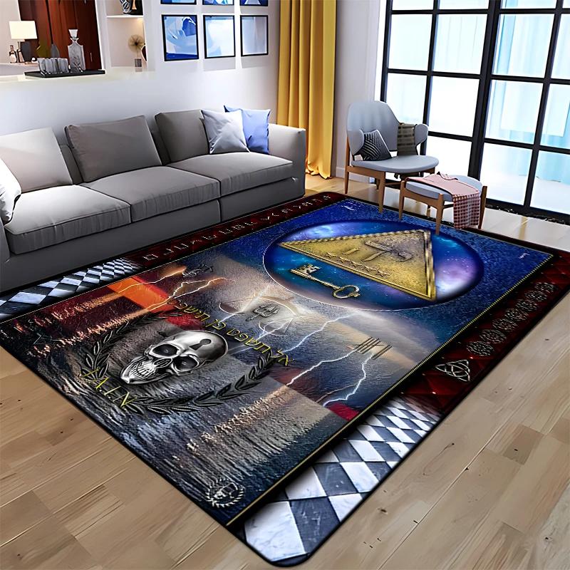 Masonic Illuminati Printed Pattern Rug Baby Play Crawl Floor Mats Living Room Carpets Decoration Fitness Pet Anti-slip Carpet