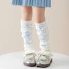 Harajuku Children's Leg Warmers Korean Style Plaid Bow Socks Cute Knitted Leg Cover  Baby