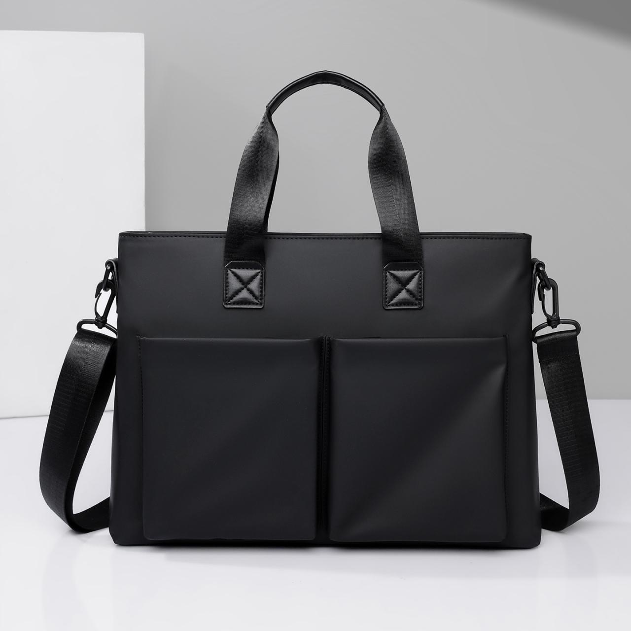 Waterproof Large Capacity Business Laptop Handbag Single Shoulder Crossbody Briefcase Fashionable Men s PU Leather Bag