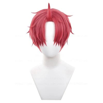 Jiji Peruka Cosplay Anime DAN DA DAN Jin Enjoji Cosplay Krótka Czerwona Odporna na Ciepło Syntetyczna Peruka + Czepek