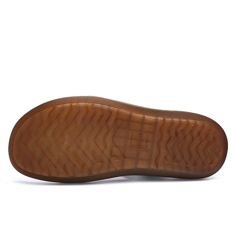 Fashion 2025 Business Casual Shoes Genuine Leather Jelly Sole Sandals Men Anti-Slip Soft Sole Slippers Breathable Slip-On Dress Sandals