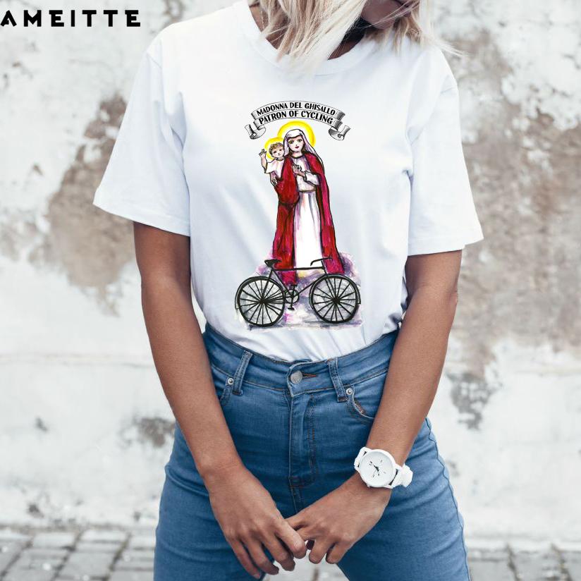 Madonna Del Ghisallo The Patron Saint Of Cycling Print T Shirt Fashion Women T Shirt Funny M