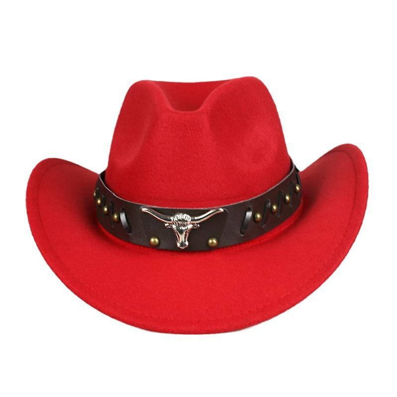 Cowboy hat retro jazz hat western cowboy woolen top hat felt hat retro imitation sheep hat cowboy hat