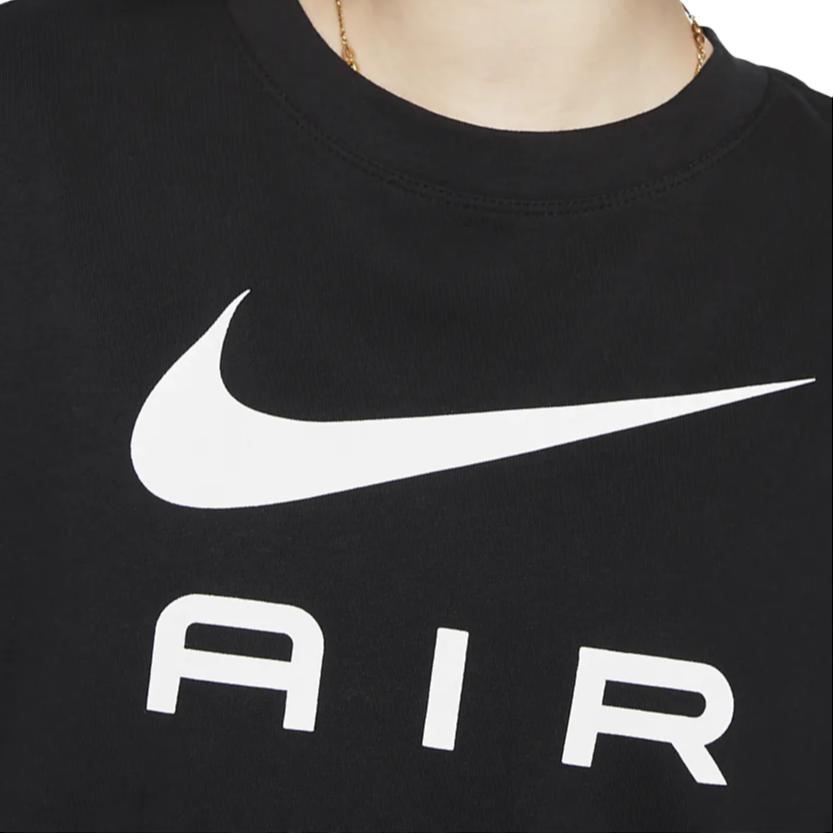 Nike Logo Print Round Neck Loose Casual Breathable Short Sleeve T-Shirt Women Tops Black DX7919-010
