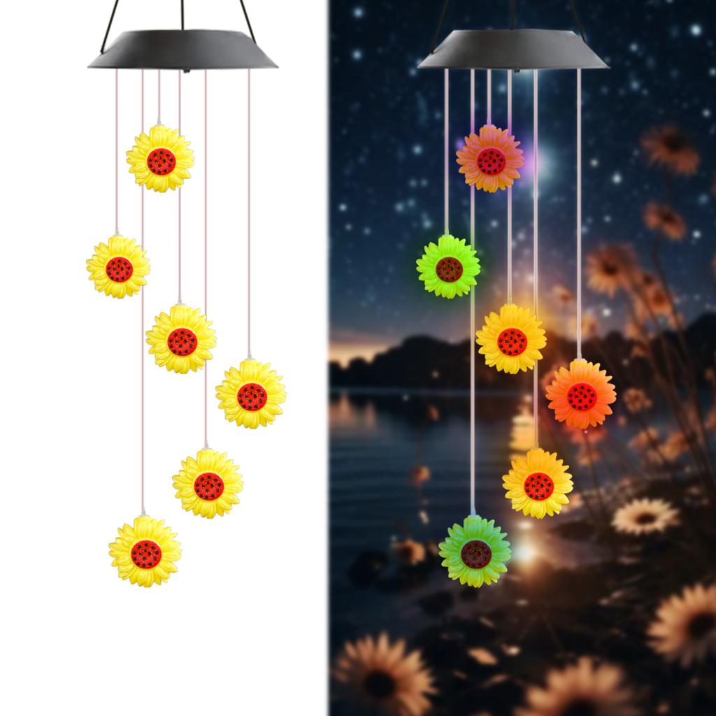 1ks Solární barevné světlo zvonkohry Venkovní vodotěsná závěsná mobilní lampa Pro domov Zahradu Dvůr Patio Festivalová dekorace