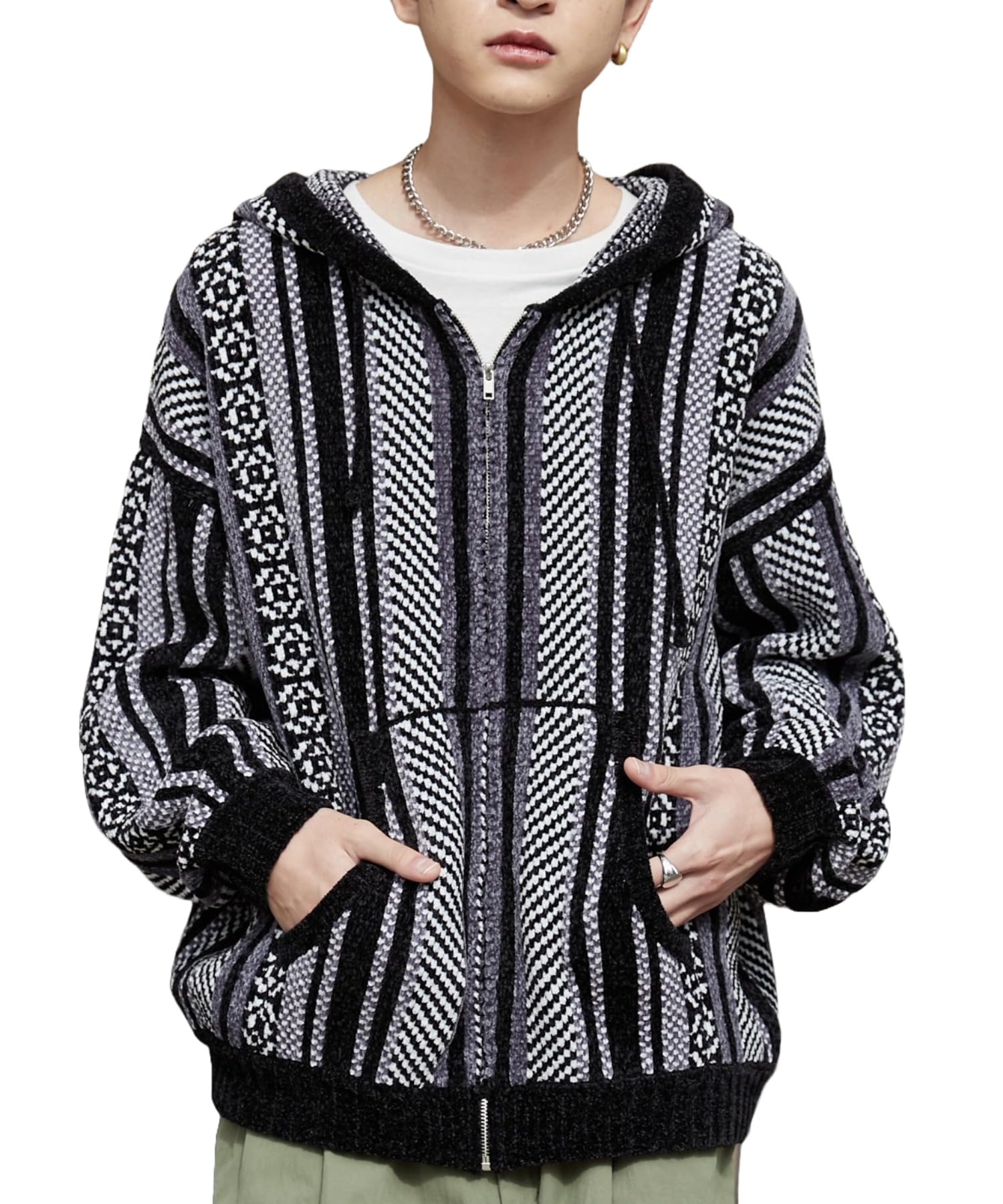 

WEGO Velour Mall Zip Hoodie Knit Size Black Men s Sweater, Top, Oversized, Gift, Casual, Fall/Winter, Spring/Autumn/Winter, F, чёрный