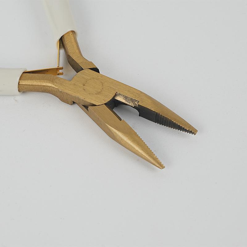 4.5" Gold-Plated Pointed Nose Diagonal Cutting Pliers for DIY Jewelry Wire Wrapping